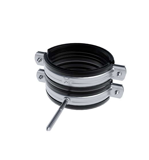 SILENT PIPE CLAMP WITH TRIPHONE (VERTICAL)