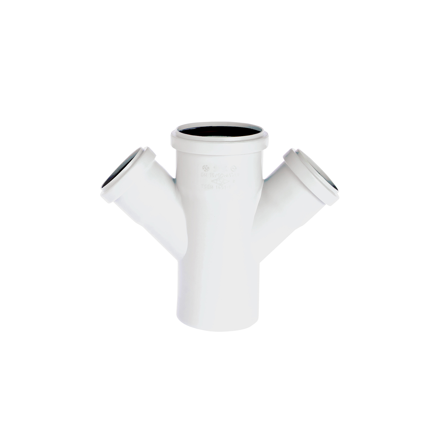 PVC DOUBLE BRANCH 45°